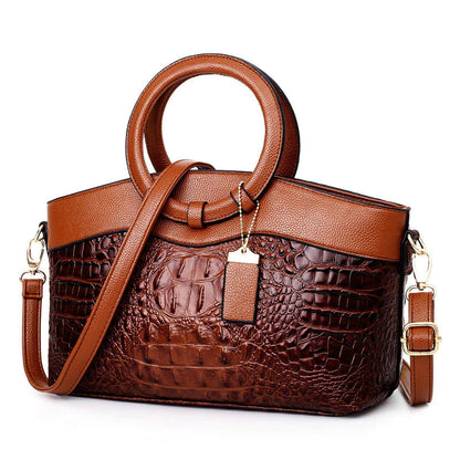 Isabella Structured Top Handle Bag | Two-Tone Fur Trim Bag