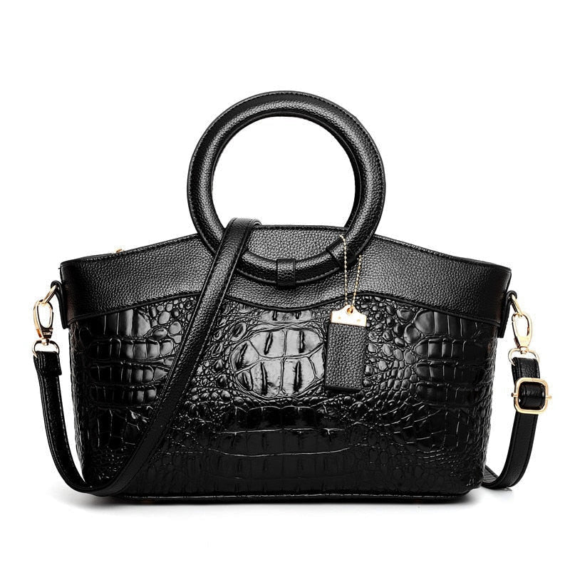 Isabella Structured Top Handle Bag | Two-Tone Fur Trim Bag