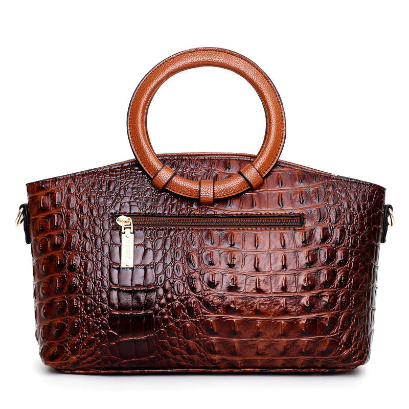 Isabella Structured Top Handle Bag | Two-Tone Fur Trim Bag