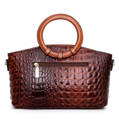 Isabella Structured Top Handle Bag | Two-Tone Fur Trim Bag