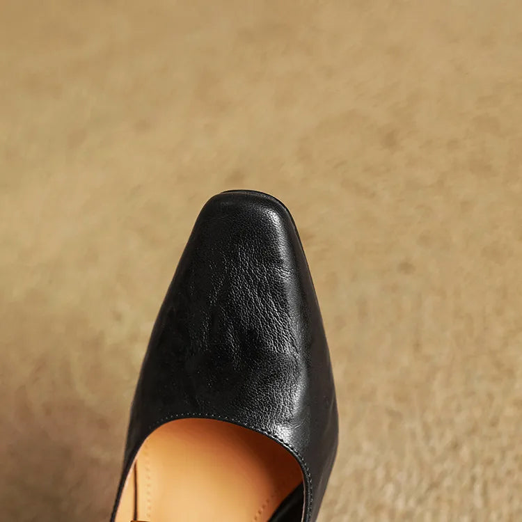Freya Mary Jane Heels | Square Toe Block Heel