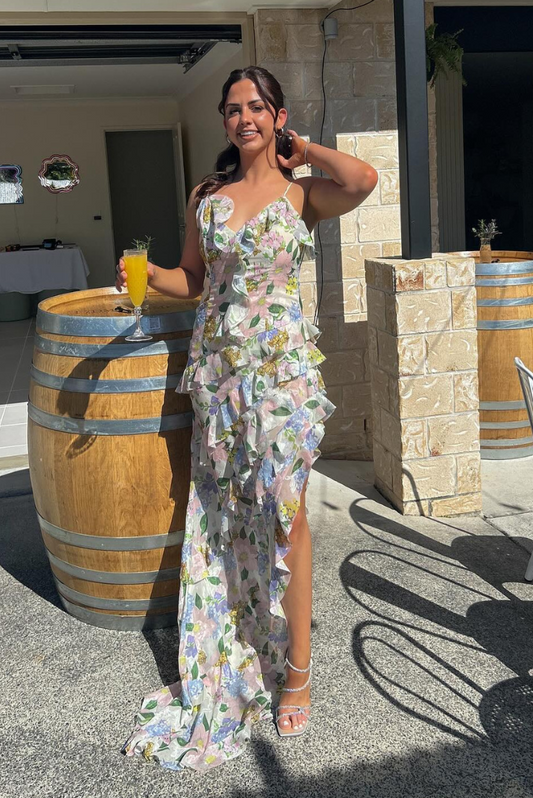 Dress for Women – Maxi Dress – V-Neck – Floral Pattern – Light and Airy Fit