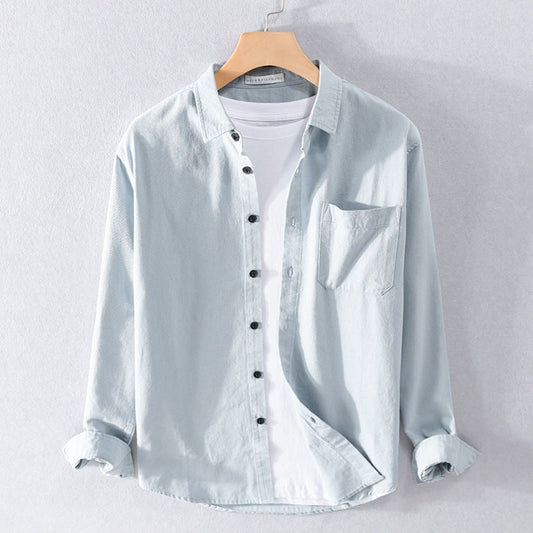 Relaxed Fit Button-Up Shirt for Men – Lightweight Everyday Comfort