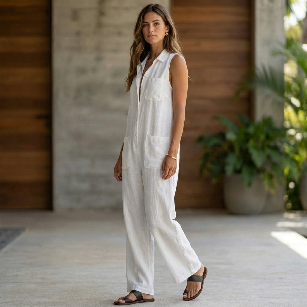 Sleeveless Wide Leg Jumpsuit for Women – Effortless Comfort & Modern Elegance