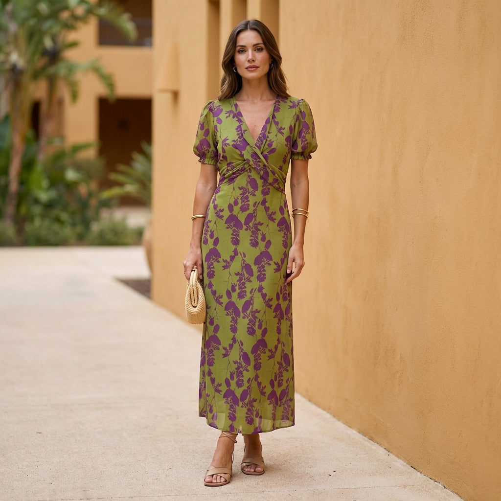 Floral Wrap Maxi Dress for Women – Graceful Everyday Elegance