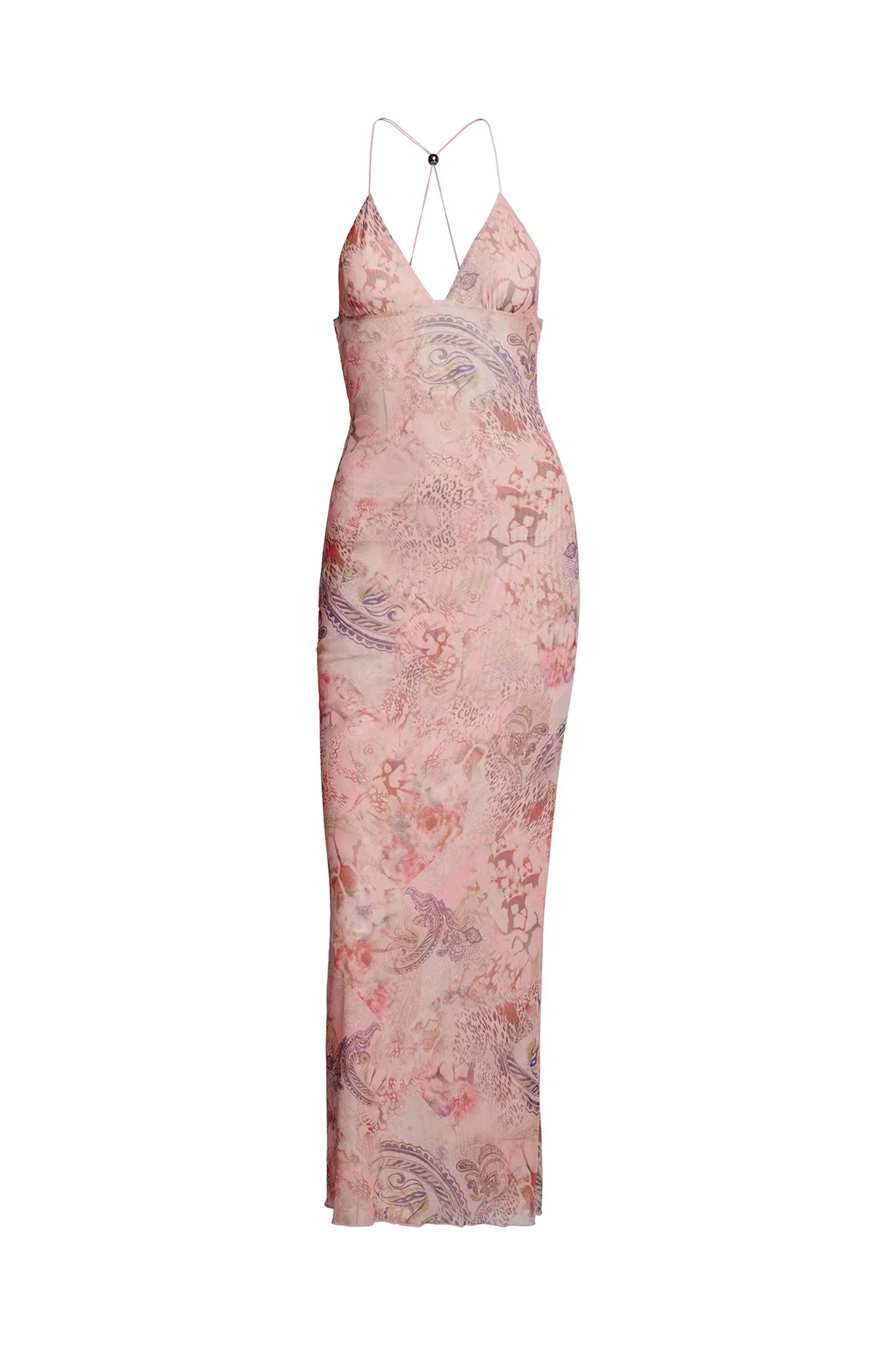 Women's Maxi Dress – Sleeveless – Open Back with Butterfly Details – Slim Fit