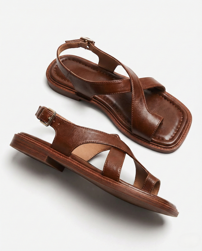 Cross Strap Block Heel Ankle Sandals for Women – Stylish & Comfortable
