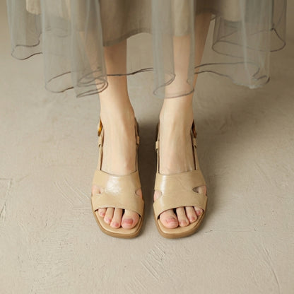 Ankle-Strap Block Heel Sandals for Women – Stylish & Comfortable