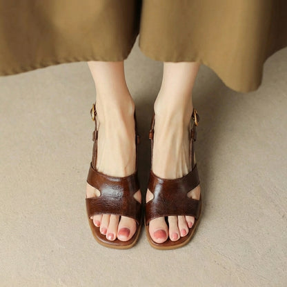 Ankle-Strap Block Heel Sandals for Women – Stylish & Comfortable