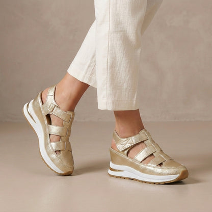 Orthopedic Wedge Closed-Toe Sneaker Sandals for Women – Supportive & Comfortable Wear