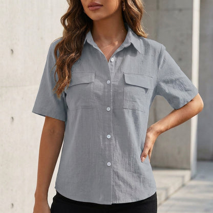 Relaxed Fit Button Front Blouse for Women – Effortless Everyday Elegance