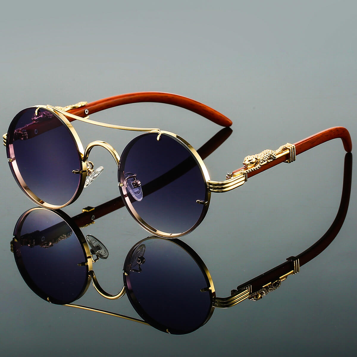 Panthera Onca Vintage Round Sunglasses
