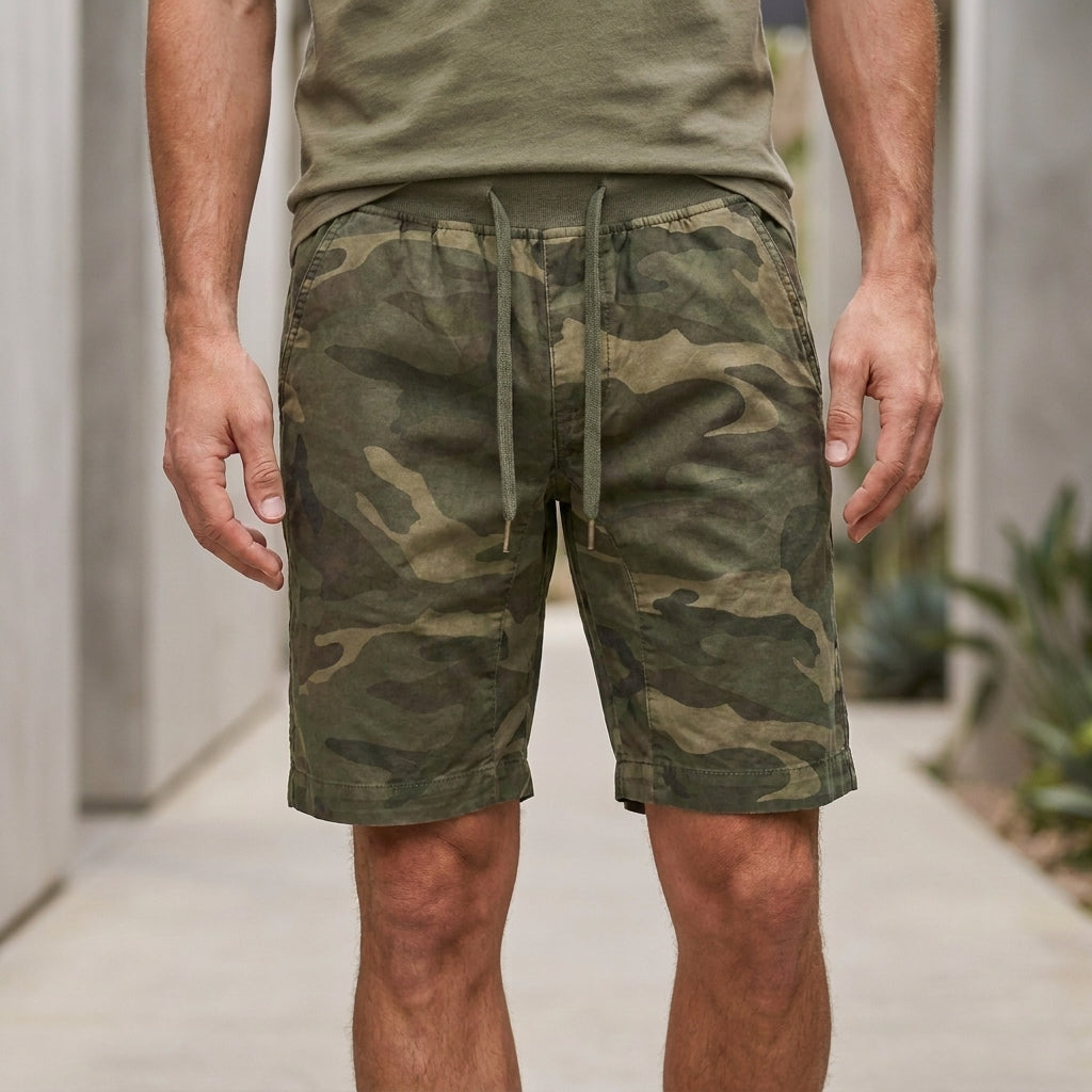 Relaxed Camouflage Drawstring Shorts for Men – Casual Everyday Comfort
