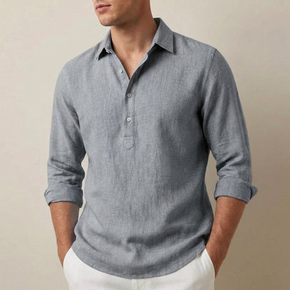 Relaxed Fit Henley Shirt for Men – Breathable Casual Comfort