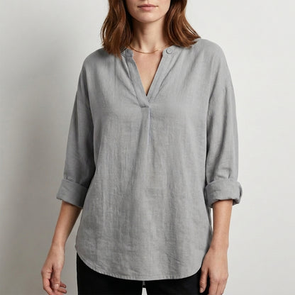Relaxed Fit V-Neck Blouse for Women – Effortless Everyday Comfort