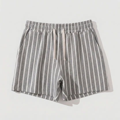 Relaxed Fit Striped Mid-Thigh Shorts for Men – Comfortable Casual Style
