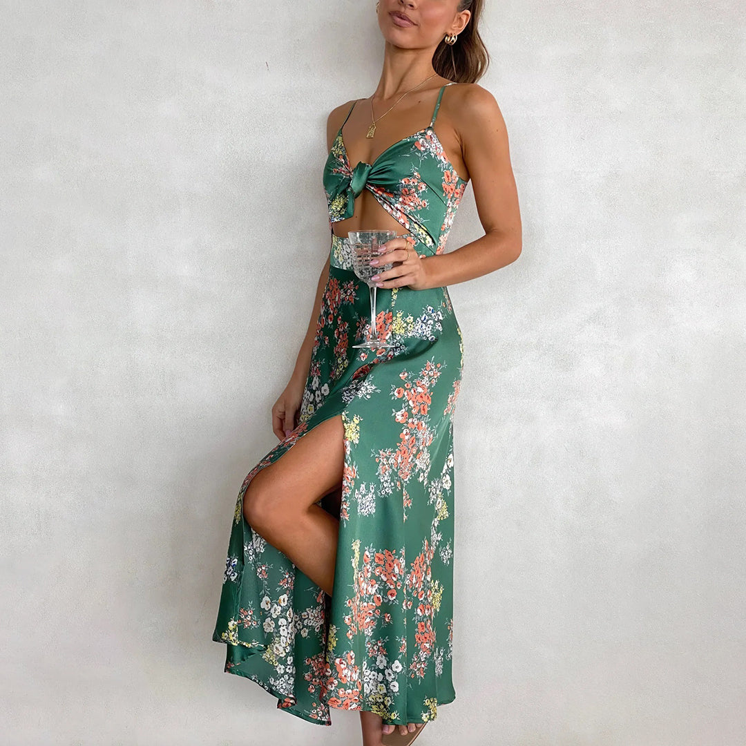 Woman Dress - Light And Airy - Midi Length - A-Line Fit - Spaghetti Straps