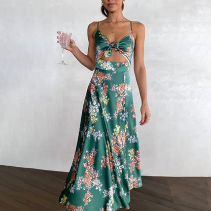 Woman Dress - Light And Airy - Midi Length - A-Line Fit - Spaghetti Straps