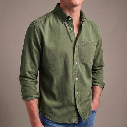 Men’s Casual Button-Up Shirt with Relaxed Fit – Classic Casual Comfort