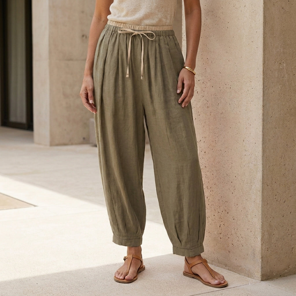 Relaxed Drawstring Pants for Women – Lightweight Everyday Comfort