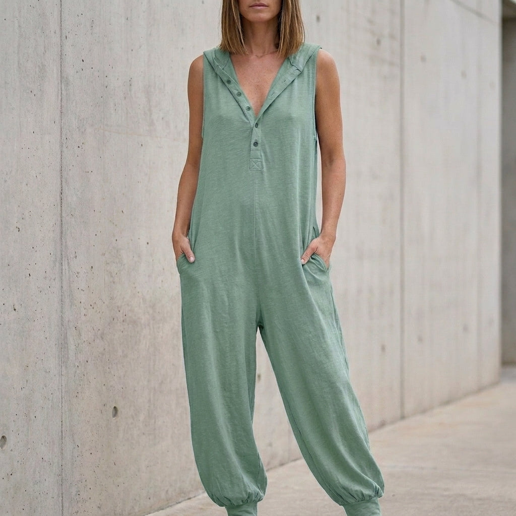 Relaxed Hooded Jumpsuit for Women – Effortless Everyday Comfort