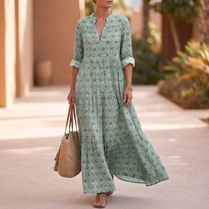 Relaxed Fit Tiered Skirt Maxi Dress for Women – Stylish Casual Comfort