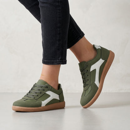 Color Block Lace-Up Sneakers for Women – Stylish & Comfortable