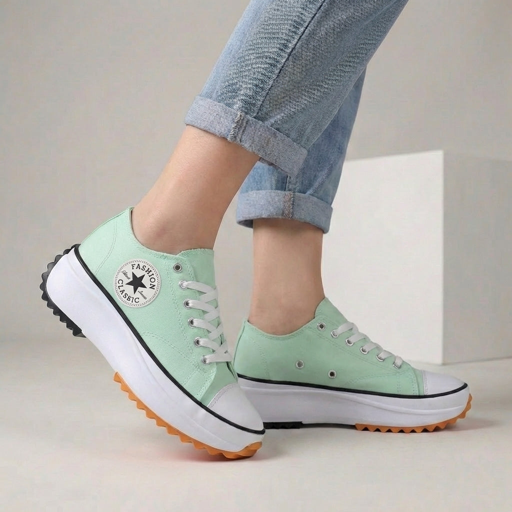 Platform Lace-Up Sneakers for Women – Everyday Comfort & Casual Style