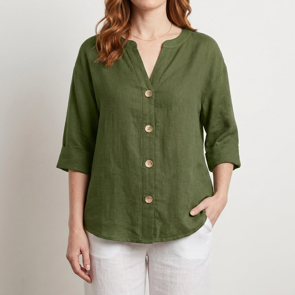 Casual Button Front Blouse for Women – Effortless Everyday Style