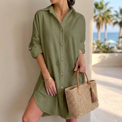 Button Front Shirt Dress for Women – Relaxed Everyday Comfort