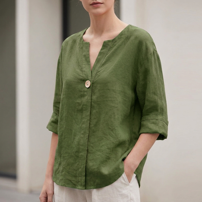 Relaxed Fit Button Front Blouse for Women – Effortless Everyday Style