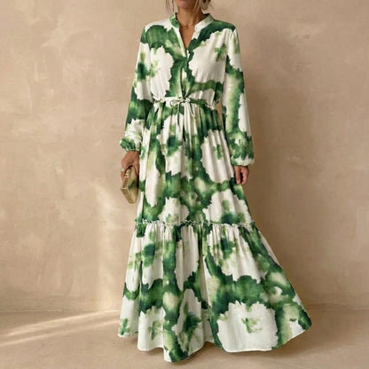 Printed Tiered Maxi Dress for Women – Effortless Elegance & Flowing Style