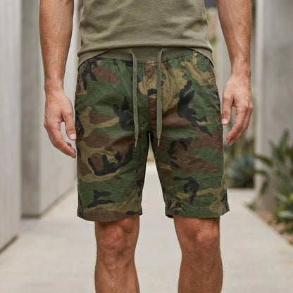 Relaxed Camouflage Drawstring Shorts for Men – Casual Everyday Comfort