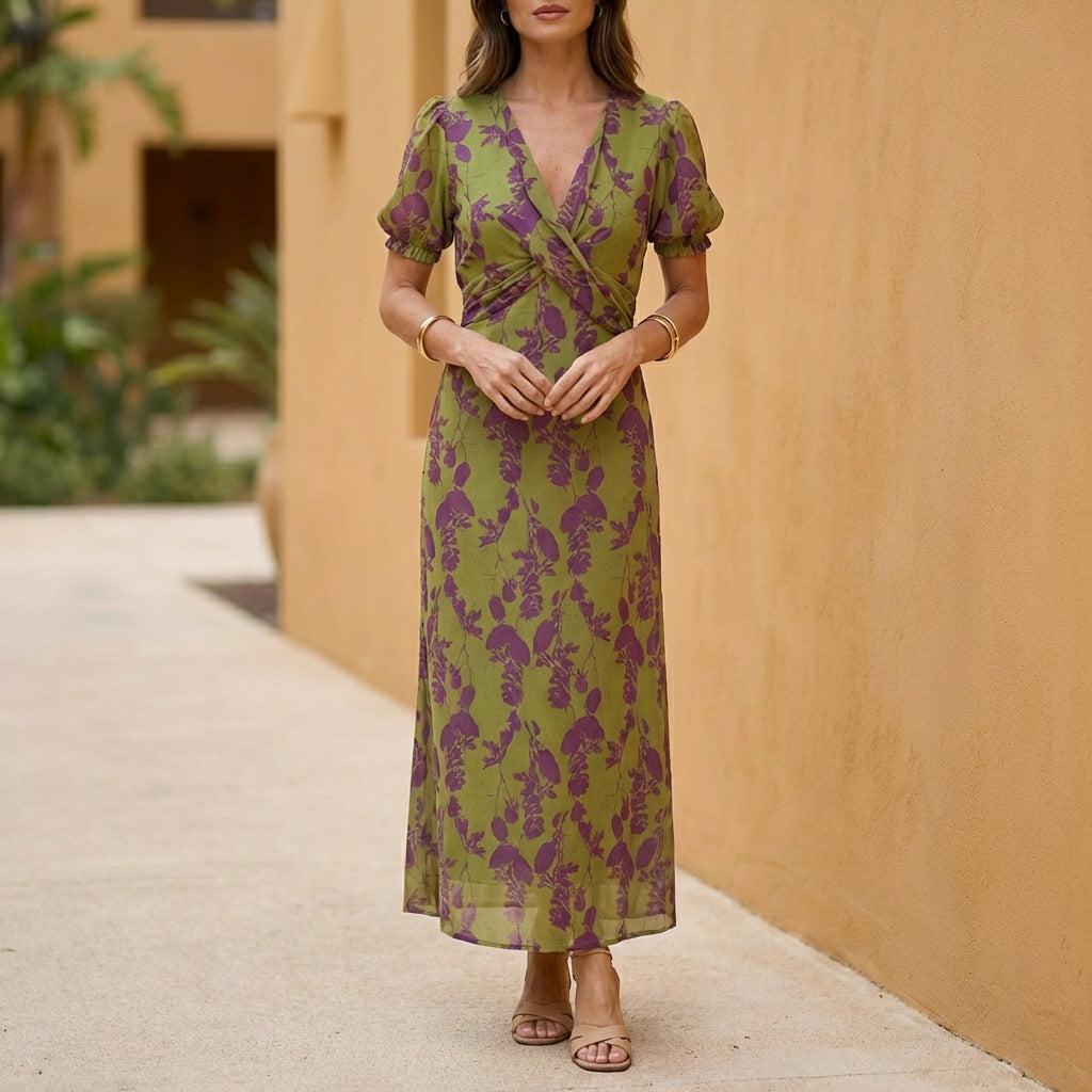 Floral Wrap Maxi Dress for Women – Graceful Everyday Elegance