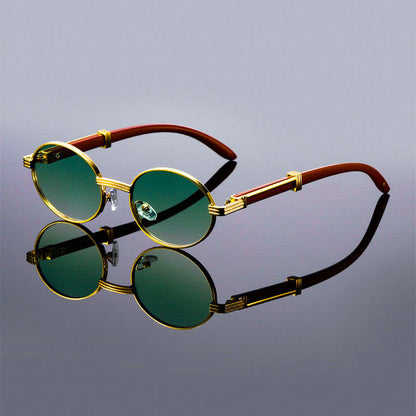 Lorenzo Vintage Oval Sunglasses