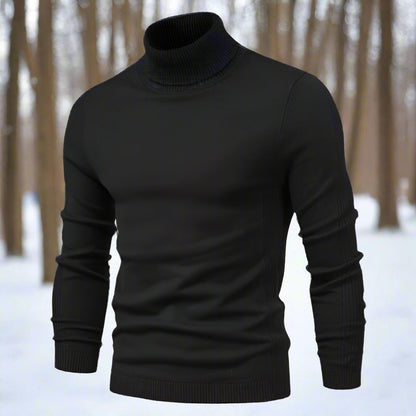 Men's Sweater - Turtleneck - Slim Fit - Soft Knit - Ribbed Edges