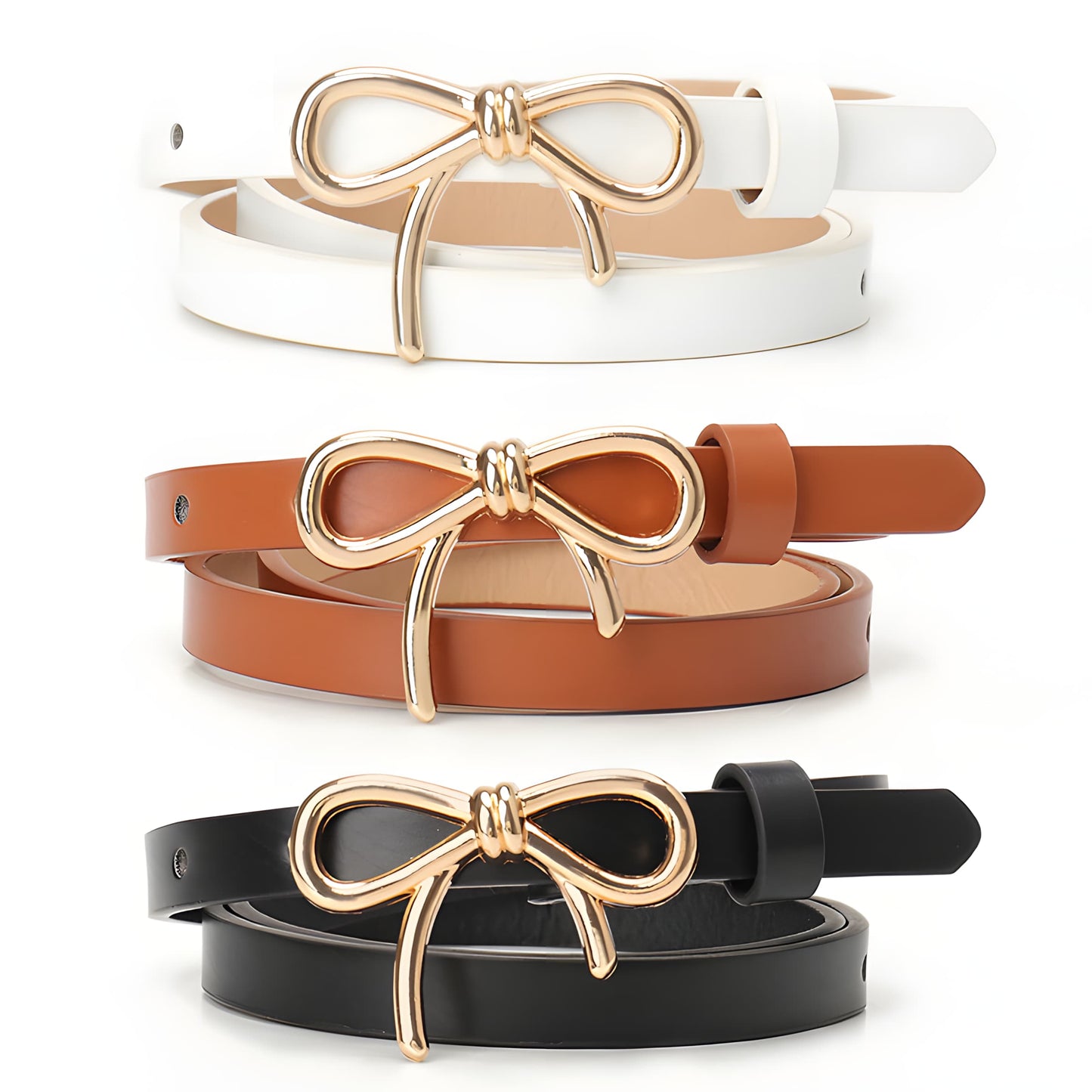 Viola Skinny Belt | Bow Buckle Adjustable Length Belt