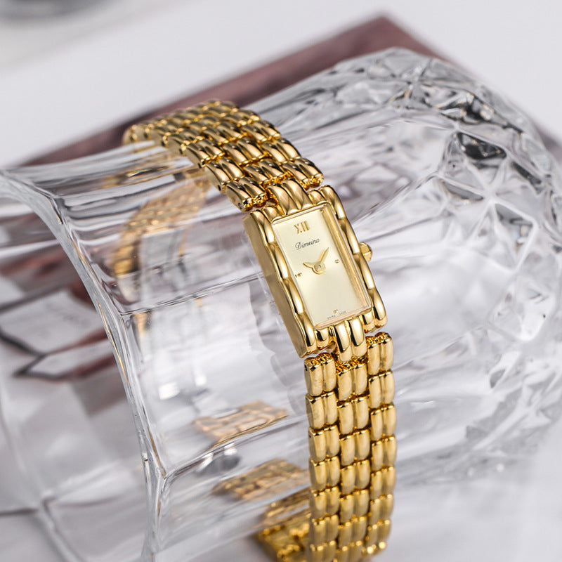 Isla Rectangle Watch | Link Bracelet Roman Numeral Detail Watch