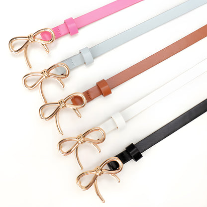 Viola Skinny Belt | Bow Buckle Adjustable Length Belt