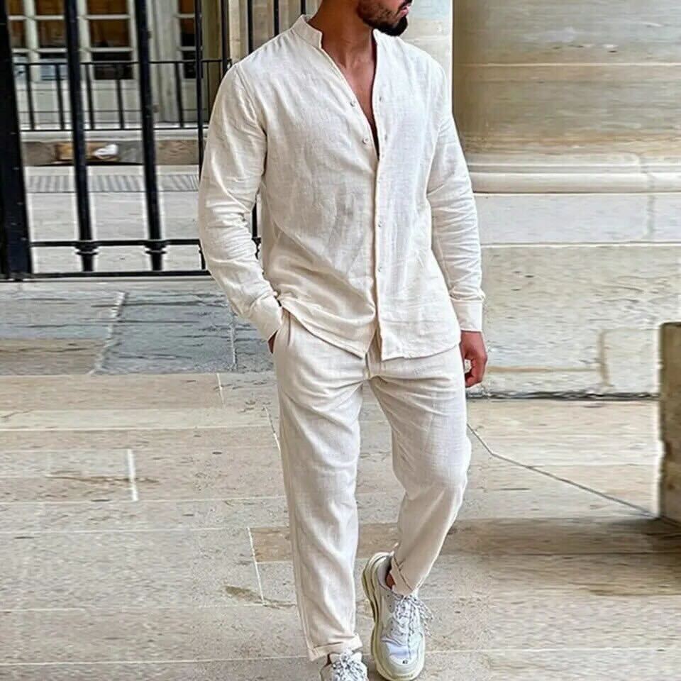 Men's Set - Long-Sleeved Shirt & Pants - Light and Breathable - Relaxed Fit