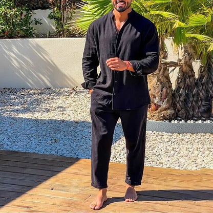 Men's Set - Long-Sleeved Shirt & Pants - Light and Breathable - Relaxed Fit