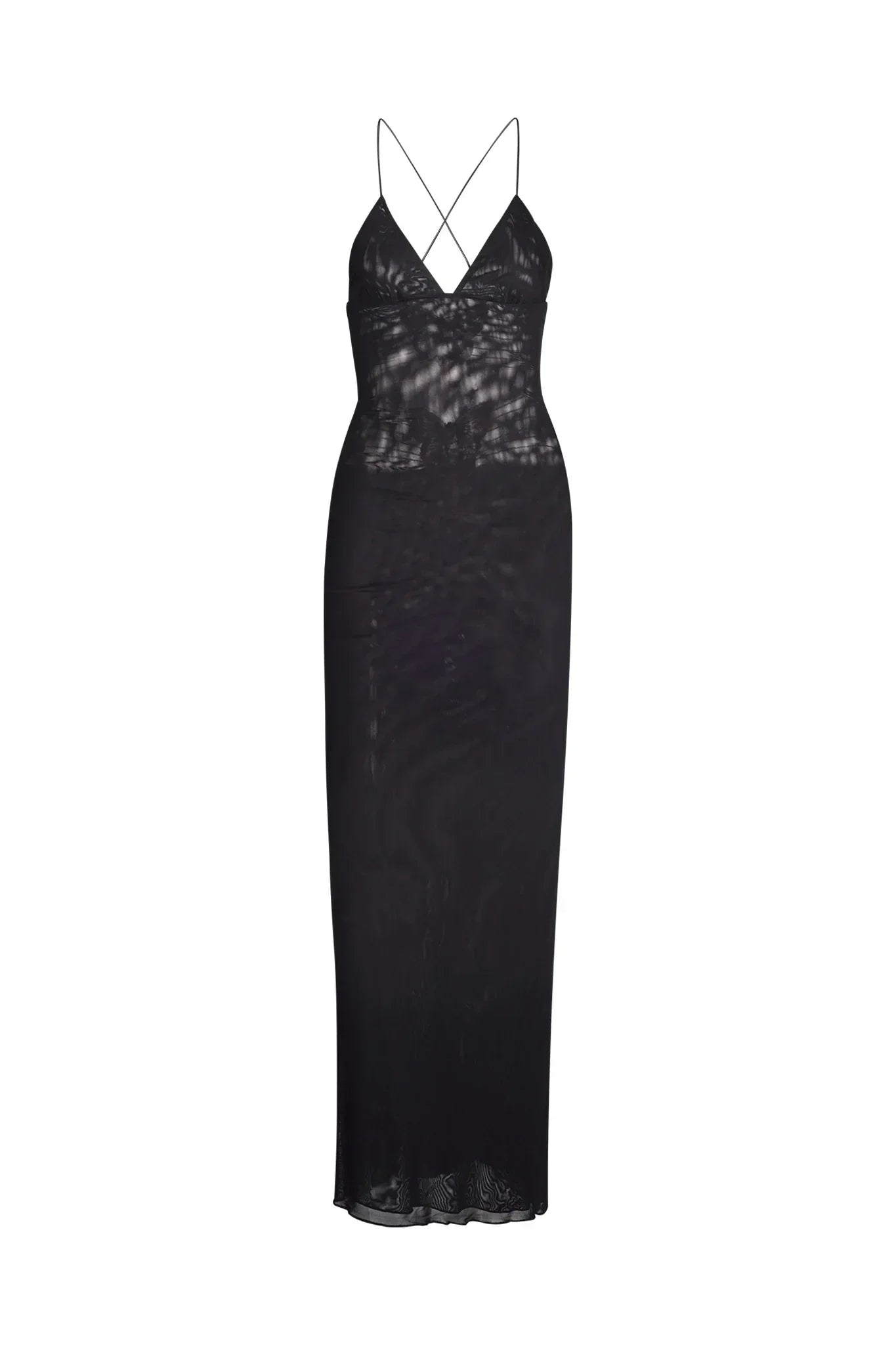 Women's Maxi Dress – Sleeveless – Open Back with Butterfly Details – Slim Fit