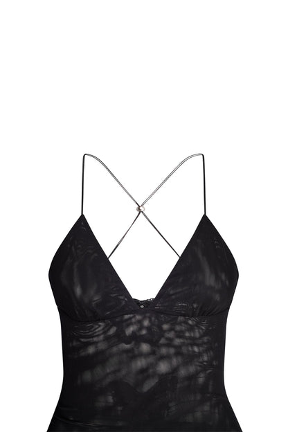 Women's Maxi Dress – Sleeveless – Open Back with Butterfly Details – Slim Fit