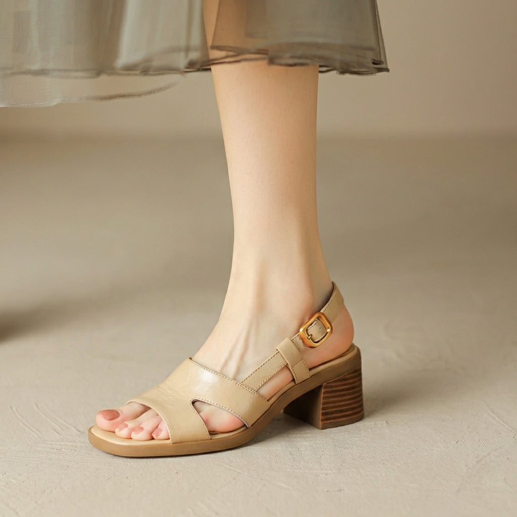 Ankle-Strap Block Heel Sandals for Women – Stylish & Comfortable
