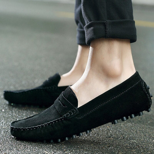 Men's Loafers - Suede - Comfortable Fit - Non-slip Rubber Sole - Slip-on