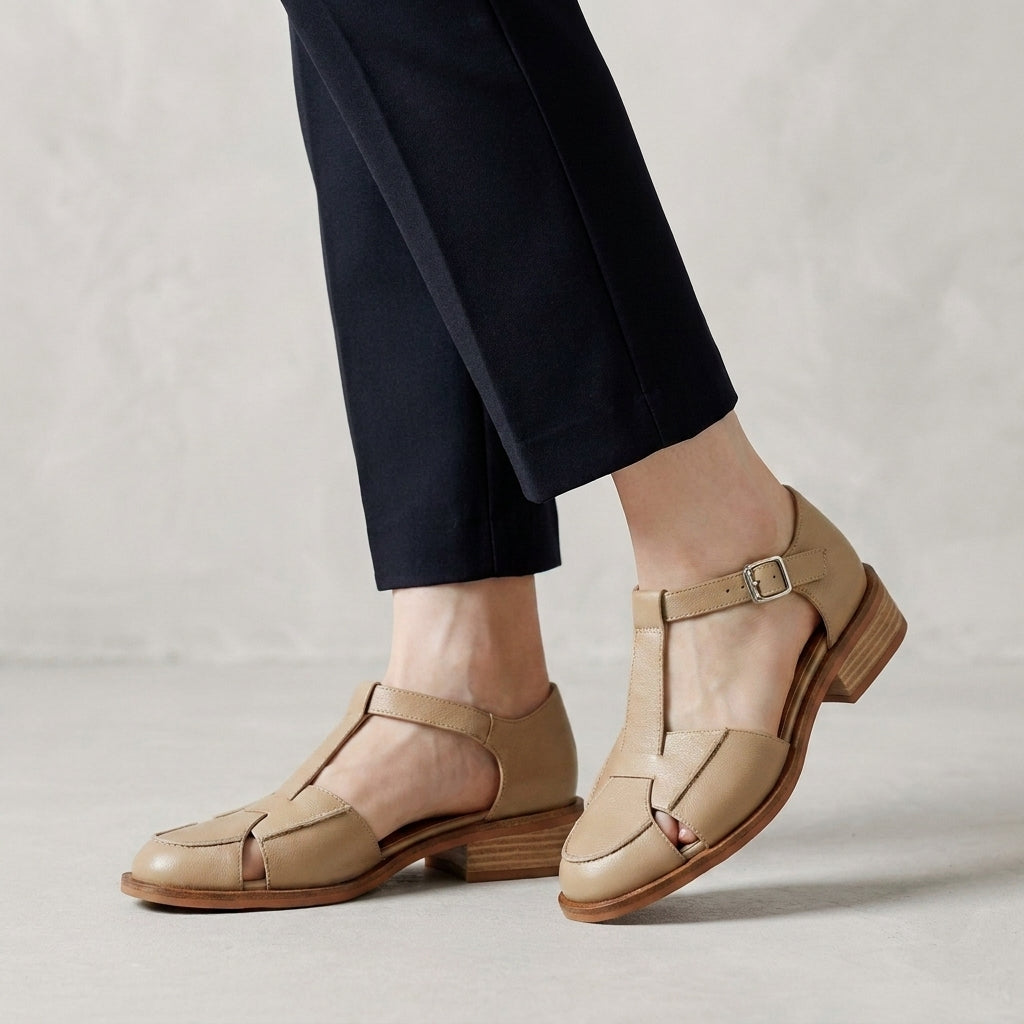 T-Strap Block Heel Mary Jane Sandals for Women – Stylish & Supportive Comfort