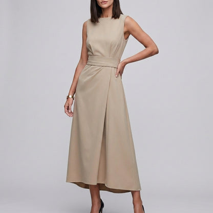Elegant Sleeveless Midi Dress for Women – Timeless Sophistication & Graceful Style