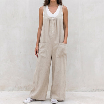 Relaxed Fit Wide Leg Jumpsuit for Women – Comfortable Casual Style