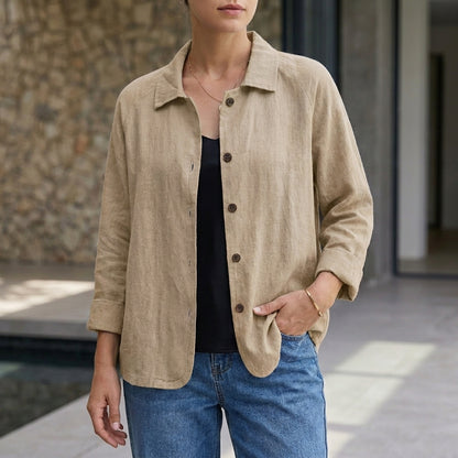 Relaxed Fit Button-Front Shirt for Women – Casual Comfort & Style
