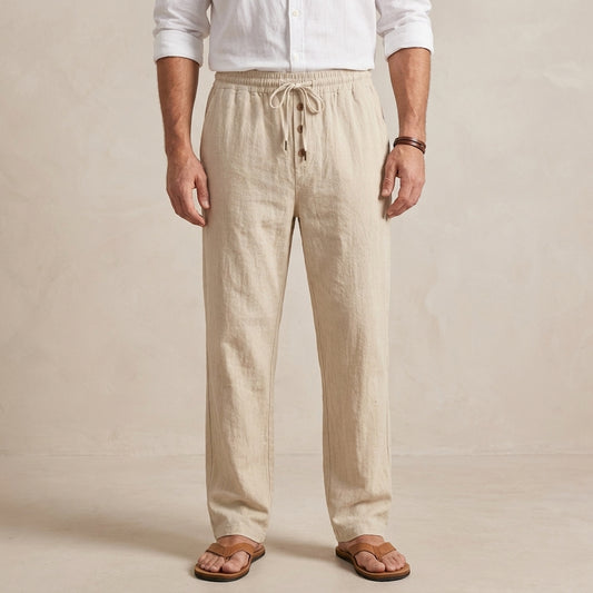 Relaxed Fit Drawstring Waist Trousers for Men – Comfortable Casual Style
